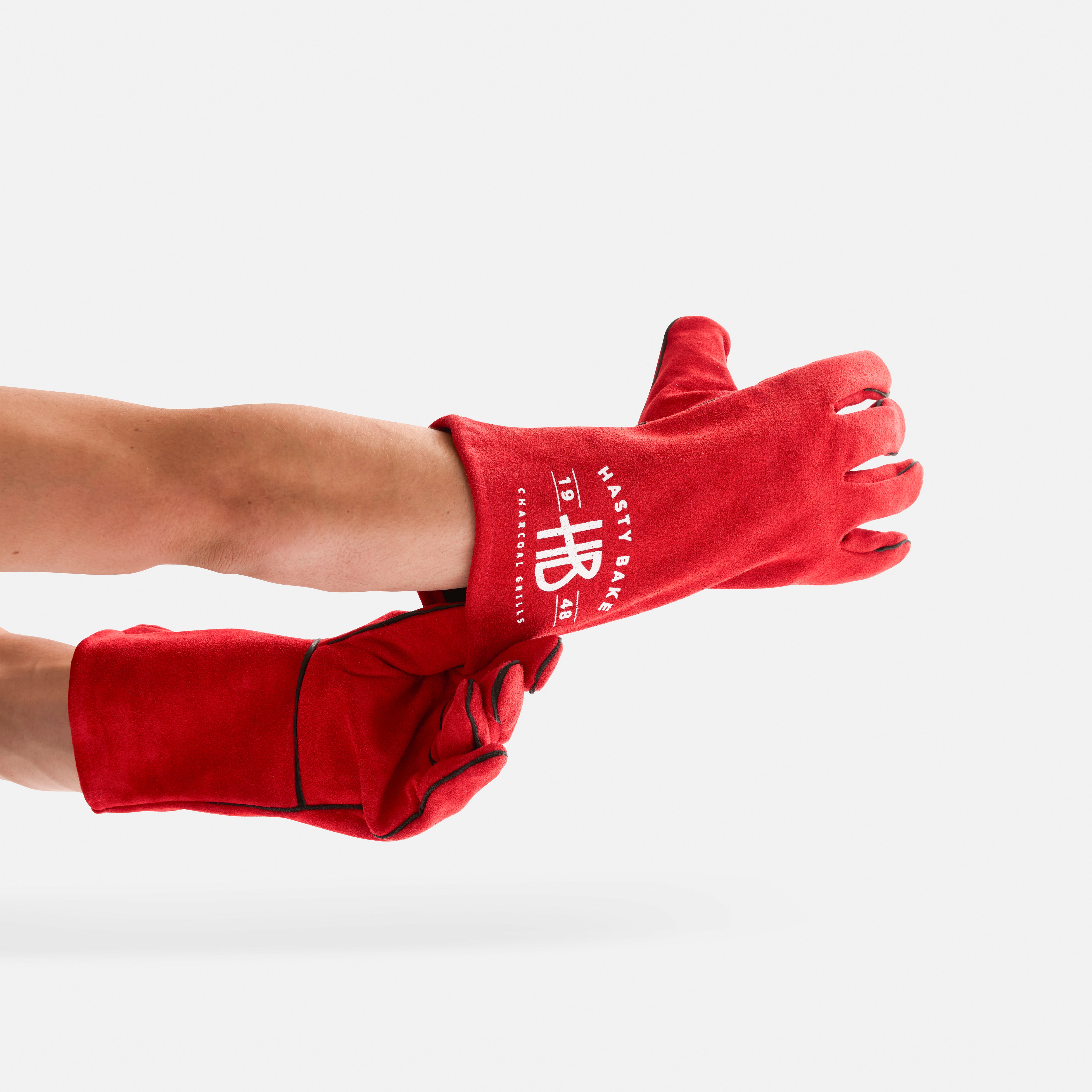 Red Leather HB BBQ Gloves