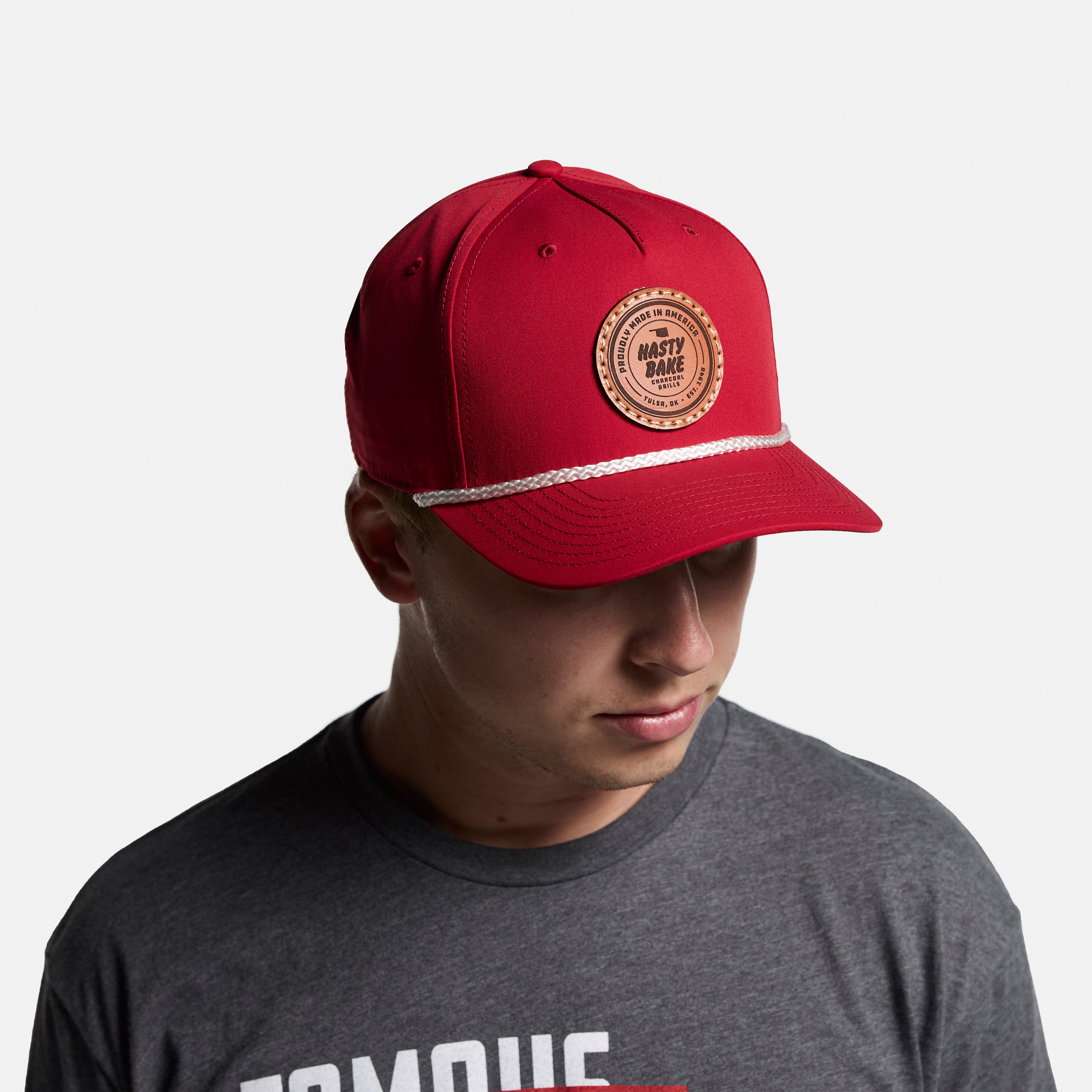 Hasty Bake Leather Patch Rope Hat